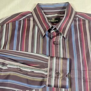 Bugatchi Uomo Shirt Mens Large Colorful Button Up Long Sleeve